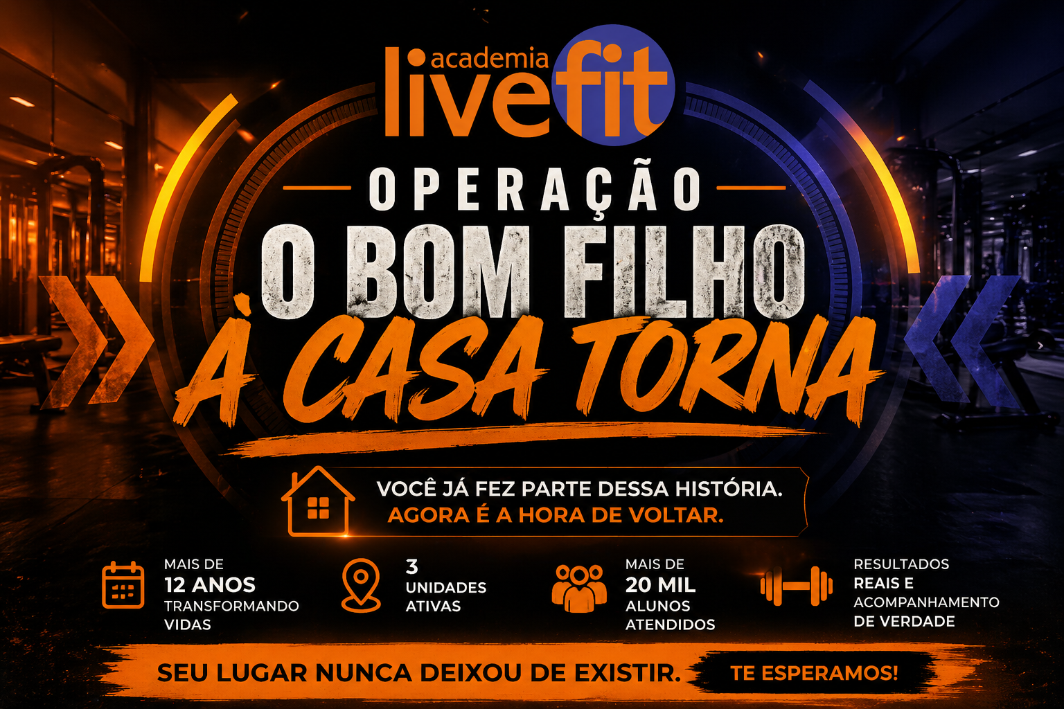 Arte da Operação O Bom Filho À Casa Torna com números da campanha Live Fit